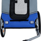 Blue-Grey Large Folding Bike Trailer for Dogs – Heavy-Duty Steel Frame, 66LB Capacity Pet Carrier for All-Terrain Cycling, Jogging & Camping Adventures!