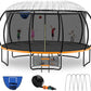 Trampoline 8FT 10FT 12FT 14FT 16FT, Outdoor Trampolines for Kids and Adults, Recreational Trampoline with Enclosure Net & Ladder, Round Trampoline ASTM Approved, 400/450LBS Weight Capacity