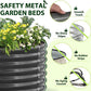 A ANLEOLIFE 8X4X2 ft Galvanized Raised Garden Beds Outdoor, Oval Large Metal Deep Root Planter Box for Planting Vegetables Flowers Herb, Anti-Rust & Easy-Setup, Quartz Grey