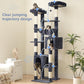 Hey-brother Tall Cat Tree Tower, Heavy Duty Scratching Posts with Large Platforms, Cozy Condos, Big Hammock, Toy Balls, Multi-Level Furniture for Indoor Adult Cats, 80.7 Inches, Smoky Gray MPJ039G