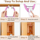 Interactive Cat Toys Rechargeable, Feather Toy for Indoor Cat, Hanging Retractable Teaser Toy, Automatic Kitten Play Chase Exercise Toys with Three Plush Mouse, USB Powered (Pink)