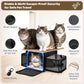 Top and 2 Sides Expandable Cat Carrier 17x11x11, TSA Airline Approved Dog Carriers for Medium Dogs, Soft-Sided Pet Carrier with Self-Locking Zippers for Kitten,Rabbit, Puppy, Guinea Pig Black