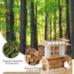 Modern Solid Wooden Cat Tree Tower, 25" Luxury Cats Trees Condo with Scratching Post, 2 Level Heavy Duty for Cat Tower Indoor Cats Adults, Natural Cats Tree House with Washable Cushions