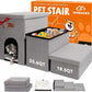 Dog Stairs 18" H, 3-Step Wider Dog Steps for High Beds Couch, Folding Storage Pet Stairs Gift for Small/Medium/Large Old Dogs Cats, Ramp for Climbing Car Up to 200 lbs, (Gray, with Condo)