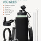 32oz Insulated Water Bottle,Stainless Steel Vacuum Water Bottle, BPA-Free & Leakproof -with Paracord Handle,Strap,Straw Spout Lids, Water Jug for Gym Sports,Christmas Gifts for Women