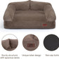 Hollypet Fluffy Plush Dog Cat Pet Couch Soft Calming Sofa Bed for Medium Small Cats and Dogs, Gray, 28"x21"x10"