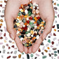 Mixed Crushed Crystal Chips Bulk 2lbs 2400+Pcs Assorted Tumbled Stone Chips Natural Polished Mixed Chakra Aquarium Gravel Rocks for Plants Terrarium Supplies Fish Tank Gravel Pebbles Vase Filler