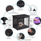 DWANTON Dog Crate Furniture with Cushion, Wooden Kennel Table with Double Doors, Indoor Dog House, Small/Medium/Large/Extra Large Size, 27.2" L, Dark Gray