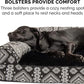 Furhaven Orthopedic Dog Bed for Large Dogs w/ Removable Bolsters & Washable Cover, For Dogs Up to 95 lbs - Plush & Southwest Kilim Woven Decor Sofa - Black Medallion, Jumbo/XL