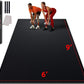Large Exercise Mat for Home Workout,12‘x6’/10'x6'/9'x6'/8'x6'/7'x5'/6'x4' (7mm) Extra Thick Workout Mat, High-Density Gym Mat for Cardio, Jump Rope, MMA, Weights (Shoe-Friendly)