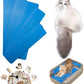 Cat Nail File Scratching Strips - 6 Pcs Cat Scratcher Liner for Litter Box, 3 Pairs Peel Stick Cat Strips in Different Sizes - Recommended for Litter Box Use (Blue)