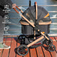 EchoSmile 4 in 1 Pet Stroller, Folding Lightweight Cat & Dog Stroller with Detachable Carrier, NO-Zip 180° Reversible Canopy, All Terrain 4-Wheel,45 lbs Capacity for Small to Medium Dogs