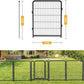 Garden Fence 40 Inch 14 Panels Without Gate, Total 31 Ft(L) Garden Fence for Yard and Dog, Black Dog Pen Wide Door, Metal Dog Pen Heavy Duty Pet Puppy Exercise Pen for Rv Camping