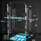 Smith Machine, Power Cage Squat Rack with Cable Crossover, Dual Pulley System, Pull-Up Bar, Home Gym Workout Equipment with Attachments for Strength Training and Weightlifting