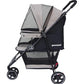 ROODO 3 Wheel Dog Pet Cat Stroller Best Lightweight Foldable Compact Portable Jogger All Terrain Travel Pet Gear Puppy Kitty Stroller for up to 30lbs Medium Small Dogs and Cats(Light Khaki)