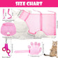 Patelai 5 Pcs Cat Bathing Bag Set Cat Grooming Bag Adjustable Pet Shower Net Muzzles Nail Clipper Tick Remover Tool Massage Brush(Pink)