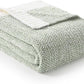 Snuggle Sac Heather Sage Green Blanket for Couch, Reversible Super Soft Knitted Blankets Warm Cozy Fuzzy Plush Throw Blankets for Sofa, Bed, Camping, Sage Green, 60x80 inches