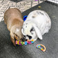 MEWTOGO 3 Pcs Wooden Bunny Toys - Safe Rabbit Toys, Bite-Resistant Guinea Pigs Toys for Chinchillas Hamsters Small Animals Playing Teeth Grinding Indoor Outdoor Bunny Gifts