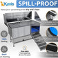 KANIS Professional Dog Washing Station - 304 Stainless Steel Pet Wash Sink & Grooming Bath Tub for Home with Ramp, Shower, Floor Grate, Storage Shelf, Faucet, Drain Kit for Large, Medium & Small Pets