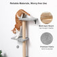 FUKUMARU Cat Wall Shelves, Stable & Safe 4 in 1 Cat Furniture Set, Wooden Climbing Wall with Scratching Post for 16 Inch Drywall - Light Gray