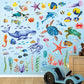 BASHOM DS12-8048 128 Pieces Under The Sea Wall Decals Ocean Fish Stickers Turtle Jellyfish Seaweed Removable for Kids Bedroom Nursery Living Room Home Art Decor Bathroom Baby