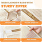 4Pcs Large Cotton Mesh Laundry Bags for Delicates,Breathable Mesh Garment Bag for Washing Machine,Travel Wash Bags with Zipper for Bras,Underwear,Socks,Clothes,Laundry Dorm Room Essentials(XL)