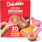 Delectables Lickable Spoon™ Handheld Wet Cat Treats Made with Real Chicken & Salmon, Creamy Puree, Mess Free, Quick & Easy, Grain-Free, No Added Fillers, No Added Preservatives, Variety Pack, 20ct