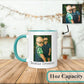 Personalized Coffee Mug, Custom Drawing Portrait Gift, Funny Customized Coffee Gift for Men & Women, Custom Mugs with Pictures, Teal 11oz Customized Ceramic Tea Cup
