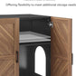 unipaws Cat Litter Box Enclosure with Shelves, Tall Hidden Litter Box Cover for Tall or Top Entry Litter Box, Kitty Enclosed Litter Box Cabinet, Cat Box Furniture, Walnut