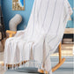 Genovega Blue Throw Blanket Bedroom Decoration Living Room Accessories Sofa Couch Cover Chair Apartment Essential House Goods Navy Stripe Shark Lake House Kids Teen Boy Baby Nursery Decoration