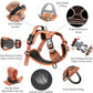 Timos Dog Harness, No Pull Dogs Harness 3 Snap Buckles Adjustable Reflective No Choke Pet Vest for Small Dog with Soft Padded Control Training Handle for Outdoor Training,Flower Orange, XS