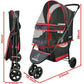 ROODO Escort 3 Wheel Dog Cat Pet Stroller for Small/Medium Dogs Cats Best Lightweight Foldable Portable Compact Jogger Travel All Terrain Pet Gear System Puppy Doggie Bunny Kitty Stroller(Black)