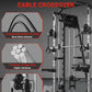 Smith Machine Home Gym All in One, 2200LBS Squat Rack Power Cage with Smith Bar, LAT Pull-Down, Cable Systems, Leg Hold-Down and More Attachments, Workout Equipment (Red Black)