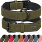 Didog Soft Padded PU Leather Dog Collar, Breathable and Adjustable Dog Collar for Large Dogs, Comfortable for Daily Walk, Dark Green, XL Fit Neck 17-21"(44-71 lbs)