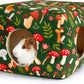 Bienbee Guinea Pig Hideout, Washable Guinea Pigs House Cozy Guinea Pigs Bed for Small Pet Bunny/Rabbit/Hamster/Chinchilla Guinea Pig Accessories Green Mushroom