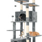 69in Large Cat Tree Tower for Indoor Cats with Soft Plush Hang Ball, Two Condos, Sisal Scratch Posts & Rope Play for Kittens/Adult Cats, Grey