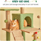MWPO 63.8 Inches Green Cat Tree for Indoor Cats, Multi-Level Cat Tower with Sisal-Covered Scratching Posts, Padded Platform, Hammock, Dangling Toys, Stable Cat Condo Pet Play House