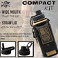 Iron Infidel Battle Bottle - 32 Oz Insulated Water Bottle with Straw Lid & Chug Cap, Stainless Steel Metal Flask Includes Rugged, Removable Sleeve for Keys, Wallet, & Phone (Brown Recluse 1 Liter)