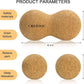Natural Cork Peanut Massage Ball Roller Trigger Point Myofascial Release Double Lacrosse Massage Set