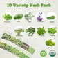 10 Indoor Herb Garden Kit- Burlap Pots, Organic Seeds, Herb Garden Planter Indoor Kit, Easy Window & Kitchen Herbs Growing Kit, Cilantro, Basil, Sage, Oregano, Parsley, Dill, Chives etc.