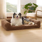 Bedsure Orthopedic Dog Beds for Extra Large Dogs, Waterproof Memory Foam XL Pet Bed with Sides, Non-Slip and Egg-Crate Foam Big Dog Couch Sofa with Washable Removable Corduroy Cover, Brown