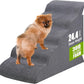 Dog Stairs&Steps for High Beds Up to 28'', 5-Step Dog Ramp for Small Medium Dogs with Washable Cover, Non-Slip Steps for Cats to Get on Couch and Sofa, Durable Foam Ladders, 24.4" Tall, Grey
