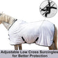 Horse Fly Sheet Equine Summer Sheets, Comfy Mesh Bug and Mosquito Protection Standard Neck - White 78"