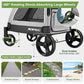 Large Dog Stroller - Dual Entry Safety Folding Pet Stroller with Adjustable Handle, All-Terrain 4-Wheel, 160 lbs Weight Capacity for Travel & Outdoor Adventures - Gray