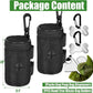 2 Pack Dog Poop Bag Holder for Leash Attachment - Waste Bag Dispenser for Leash - Fits Any Dog Leash - Portable Set with Hand Free Holder Metal Carrier, Black Round Shape