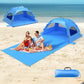 Beach Tent Sun Shelter with Extended Sand Mat 114×82inch，UPF 50+ Protection, 3 Double-Layer Windows for Enhanced Privacy; Portable Beach Shade, 3-4 People. Windproof and Waterproof