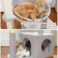 Cactus Cat Tree Cat Scratching Post 40" Cat Tower with Large Metal Carpet Hammock, Cat Scratching Post for Indoor Cats with Condo& Dangling Ball, Grey