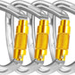 Climbing Carabiner Clips 25kN Auto Locking Carabiner, Professional Heavy Duty Large Locking Carabiner Clips for Rock/Ice Climbing Rappelling Rescue Swing etc, D Shaped, Large Size