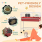 PawHut Two-Story Small Animal Cage Removable from Stand, Guinea Pig Cage with Shelf & Wheels, Pet Habitat for Hedgehog, Chinchilla, Ferret, 33" x 18.5" x 35", Red