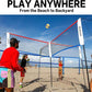 GOOX 4 Square Volleyball Net Game Set, 14 FT 4-Way Volleyball Net for Backyard Beach Lawn, Portable Four Square Volleyball Net for Adults & Youths with Vollyball, Pump, Carry Bag